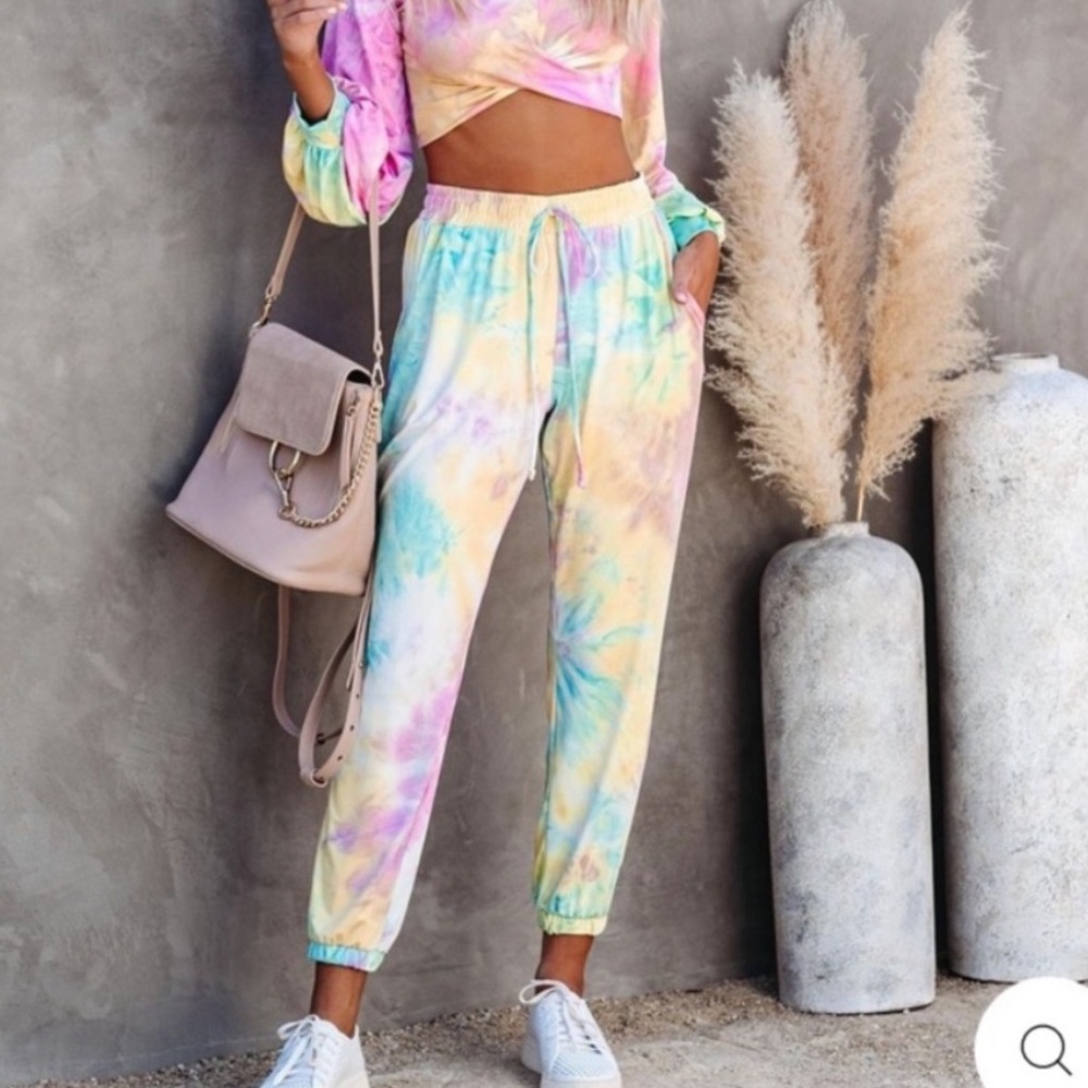 Jamboree Pocketed Tie Dye Knit Joggers
